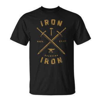 Vintage Iron Sharpens Iron Strong Christian T-Shirt - Monsterry DE