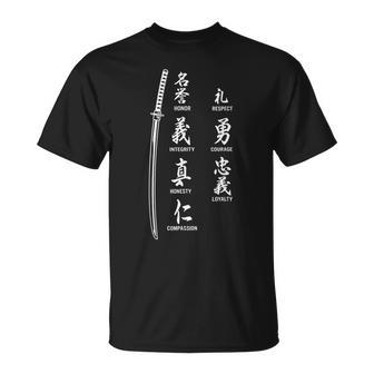 Vintage Japanese Letter Samurai Katana Sword Warrior T-Shirt - Monsterry CA