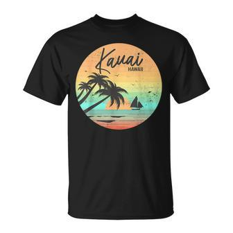 Vintage Kauai Hawaii Surfer Hanalei Kaua'i Island Hawaiian T-Shirt - Seseable