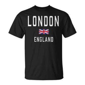 Vintage London England Vintage Souvenir England Flag T-Shirt - Monsterry AU