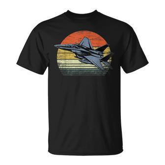 Vintage Military Jet Sunset Retro Fighter Aircraft T-Shirt - Thegiftio UK