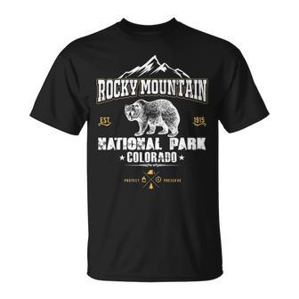 Vintage National Park Rocky Mountain Colorado T-Shirt | Mazezy