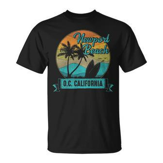 Vintage Newport Beach Orange County California Surfing T-Shirt | Mazezy