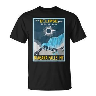 Vintage Niagara Falls New York Total Solar Eclipse 2024 T-Shirt | Mazezy