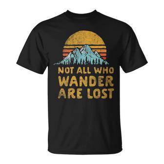 Vintage Not All Who Wander Are Lost Simple Mountains T-Shirt - Monsterry DE