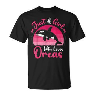 Vintage Orca Fish Lover Just A Girl Who Loves Orcas T-Shirt - Thegiftio UK