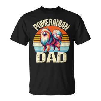 Vintage Pomeranian Dog Dad Dog Lovers Daddy Father's Day T-Shirt - Thegiftio UK