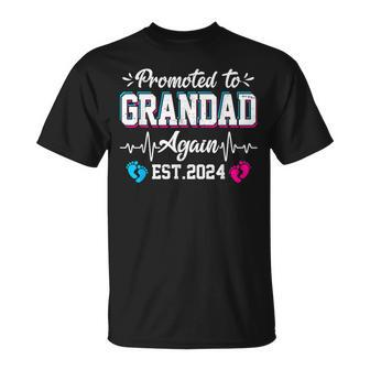 Vintage Promoted To Grandad 2024 Father's Day T-Shirt - Monsterry