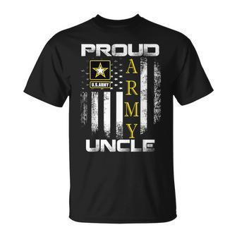 Vintage Proud Army Uncle With American Flag T-Shirt - Monsterry