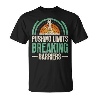 Vintage Pushing Limits Breaking Barriers Athlete Race Marath T-Shirt - Monsterry UK