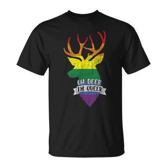 Vintage Rainbow Oh Deer I'm Queer Pride Lesbian Gay Lgbtq T-Shirt - Monsterry AU