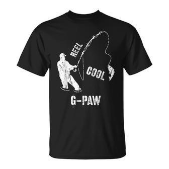 Vintage Reel Cool G-Paw Fishing Fisherman Grandfather T-Shirt - Monsterry