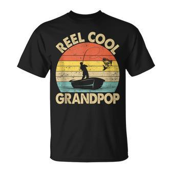 Vintage Reel Cool Grandpop Fishing Father's Day Fisherman T-Shirt - Thegiftio UK