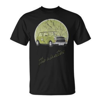 Vintage Retro 90S Mini Yellow Car Distressed Graphic T-Shirt - Monsterry