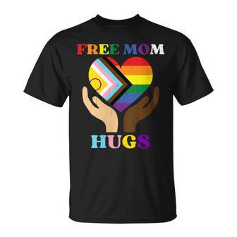 Vintage Retro Free Mom Hugs Supports Lgbtq Gay Pride Month T-Shirt - Seseable