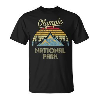 Vintage Retro Olympic National Park Mountain T T-Shirt - Monsterry
