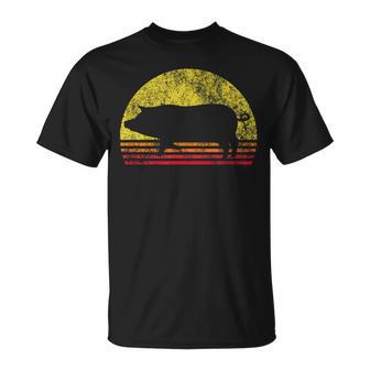 Vintage Retro Puesta De Sol Cerdo Cerdo Amante Camiseta unisex - Regaloses