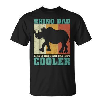Vintage Retro Rhino Dad Like A Regular Dad Father's Day T-Shirt - Monsterry