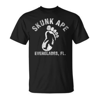 Vintage Retro Skunk Ape Foot Florida Everglades Bigfoot T-Shirt - Monsterry