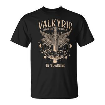 Vintage Retro Valkyrie Climb The-M0untain In Training T-Shirt - Seseable