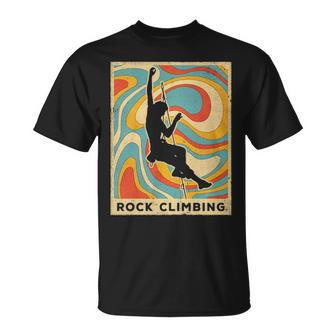 Vintage Rock Climbing Sport Retro Poster T-Shirt | Mazezy