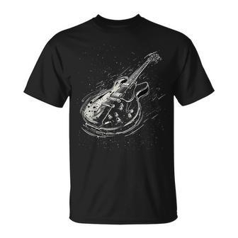 Vintage Rock Music Lover Distressed Guitar Rocker Spirit T-Shirt - Monsterry UK