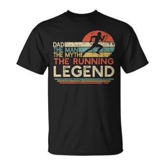 Vintage Running Dad The Man The Myth The Legend Runner T-Shirt | Mazezy