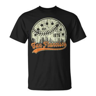Vintage San Francisco Cityscape Baseball Lover Kid T-Shirt - Monsterry