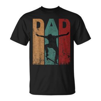 Vintage Skateboard Dad Daddy Silhouette Father's Day T-Shirt - Monsterry UK