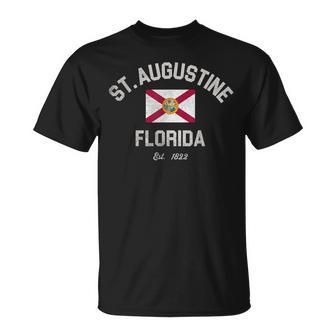 Vintage St Augustine Florida Fl Retro Flag T-Shirt | Mazezy DE