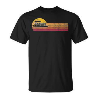 Vintage Style Pontoon Boat Silhouette Retro Boating 90S T-Shirt - Monsterry CA