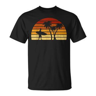 Vintage Sun Surfing For Surfers And Surfers T-Shirt - Seseable