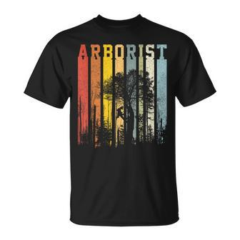 Vintage Text Stripes Arborist T-Shirt - Seseable