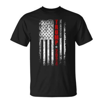 Vintage Trump 2024 Take America Back American Flag Patriotic T-Shirt - Seseable