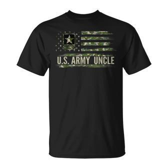 Vintage US Army Uncle With Camo American Flag Veteran T-Shirt - Monsterry
