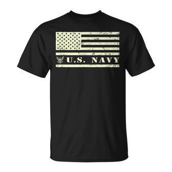 Vintage Us Flag United States Navy T-Shirt - Monsterry