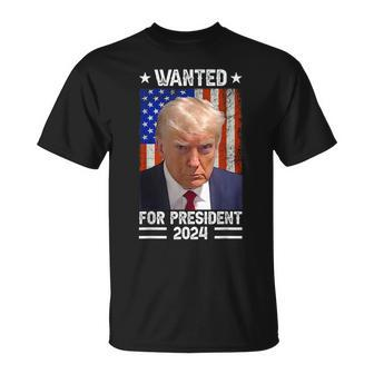 Vintage Usa Flag Wanted For President 2024 Trump Hot T-Shirt - Monsterry