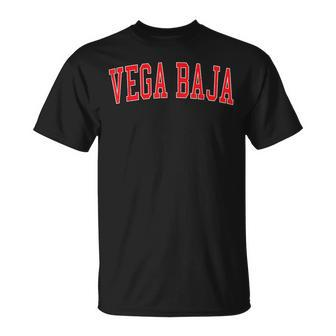 Vintage Vega Baja Pr Distressed Red Varsity Style T-Shirt - Monsterry