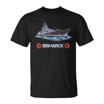 Vintage World War 2 German Navy Otto Von Bismarck Battleship T-Shirt - Monsterry CA