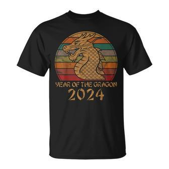 Vintage Year Of The Dragon 2024 Zodiac Chinese New Year T-Shirt | Mazezy