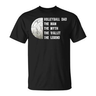 Volleyball Dad The Man The Myth The Wallet Fathers Day T-Shirt - Thegiftio