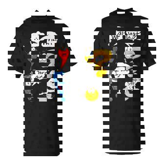 Wait What English Grammar Punctuation Marks Cartoon T-Shirt - Seseable