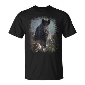 Waldmystik Schwarzbär T-Shirt für Herren, Mystisches Natur Design - Seseable