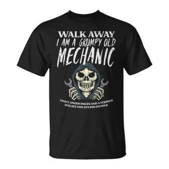 Walk Away Im Grumpy Old Mechanic Garage Grandpa Men T-Shirt - Monsterry AU