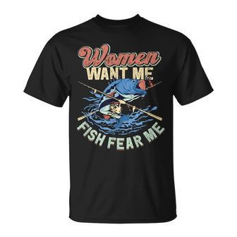 Want Me Fish Fear Me Fisherman Fishing T-Shirt - Thegiftio UK