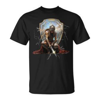 Warrior With Armor Of God Christian T-Shirt - Monsterry CA