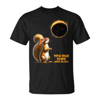 Watching Squirrel Solar Eclipse April 2024 North America T-Shirt | Mazezy