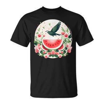 Watermelon Peace Cease Fire Now Palestine Gaza Flag T-Shirt - Seseable