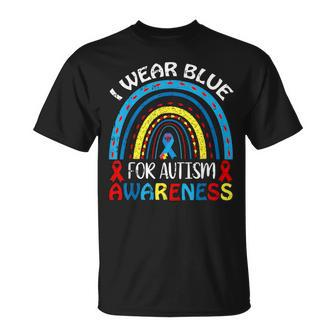 I Wear Blue For Autism Awareness Ribbon Autistic Warrior T-Shirt - Monsterry DE
