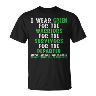 I Wear Green For The Warriors Mental Health Awareness Month T-Shirt - Thegiftio UK